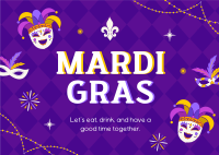 Mardi Gras Masquerade Postcard Image Preview