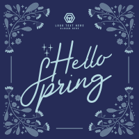 Floral Hello Spring Instagram Post Design