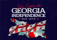 Let's Celebrate Georgia Independence Postcard