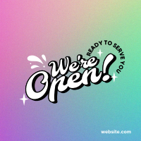 We're Open Funky Instagram Post