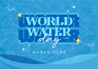 Quirky World Water Day Postcard