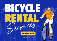Modern Bicycle Rental Services Postcard