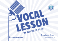 Vocal Coaching Lesson Postcard Design