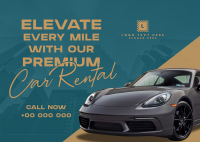 Modern Premium Car Rental Postcard Image Preview