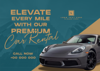 Modern Premium Car Rental Postcard