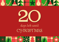 Modern Christmas Countdown Postcard