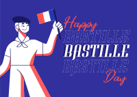 Hey Hey It's Bastille Day Postcard