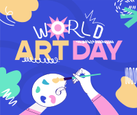 Quirky World Art Day Facebook Post
