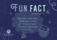 Honey Bees Fact Postcard Design