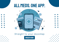 Meds Straight To Your Doorstep Postcard