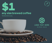 $1 Brewed Coffee Cup Facebook Post