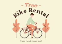 Free Bike Rental Postcard