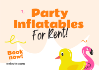 Party Inflatables Rentals Postcard