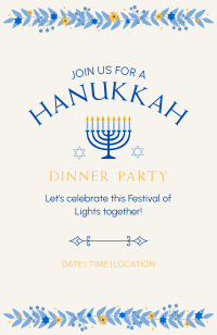 Floral Hanukkah Invitation