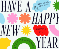 Quirky New Year Greeting Facebook Post