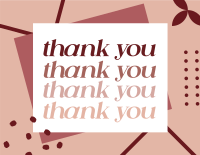 Fading Text Pastel Color Thank You Card