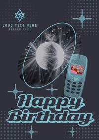 Retro Birthday Greeting Flyer Design