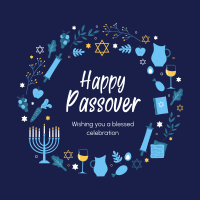 Happy Passover Wreath Instagram Post