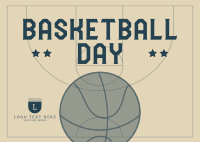 Sporty Basketball Day Postcard