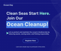 Ocean Day Clean Up Minimalist Facebook Post