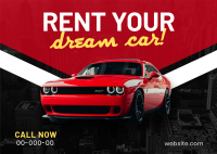 Dream Car Rental Postcard Image Preview