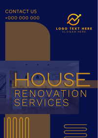 Geometric Blocks House Renovation Flyer Design