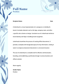 Handcut Flowers Letterhead Image Preview