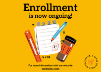 Enrollment Is Now Ongoing Postcard