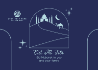 Eid Al Fitr Desert Postcard Design