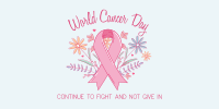 Cancer Day Floral Twitter Post