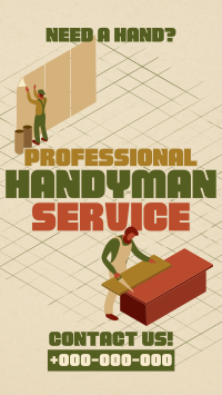 Isometric Handyman Services TikTok Video