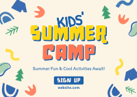 Quirky Summer Camp Postcard Design