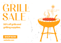 Fiery Hot Grill Postcard