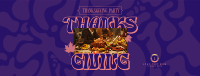 Retro Thanksgiving Party Facebook Cover Design