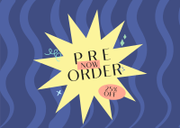 Funky Pre-Order Announcement Postcard