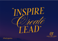 Inspire & Create Postcard Design