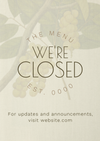 Rustic Closed Restaurant Poster