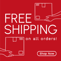 Minimalist Free Shipping Deals Linkedin Post Design