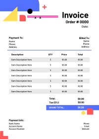 Multicolor Figures Invoice