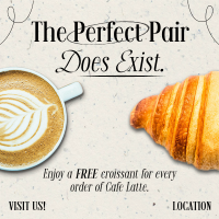 Perfect Coffee Croissant Instagram Post Image Preview