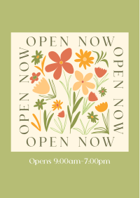 Open Flower Shop Flyer Design