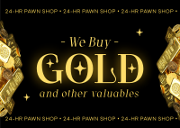 24-hr Pawn Shop Postcard Design