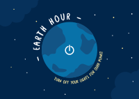 Earth Hour Switch Postcard