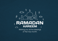 Ramadan Outlines Postcard