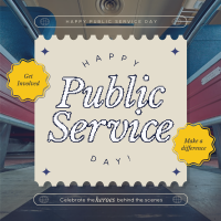 Modern Nostalgia Public Service Day Linkedin Post Design