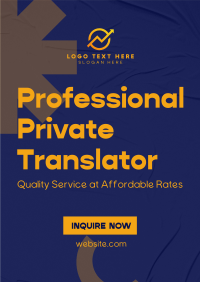 Professional Private Translator Poster