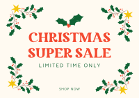 Christmas Super Sale Postcard Design