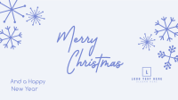 Merry Christmas Snowflake Facebook Event Cover