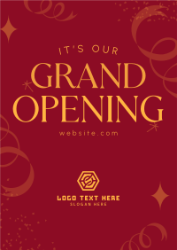 Ribbon Grand Opening Poster Design