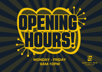 Opening Hours Sticker Postcard